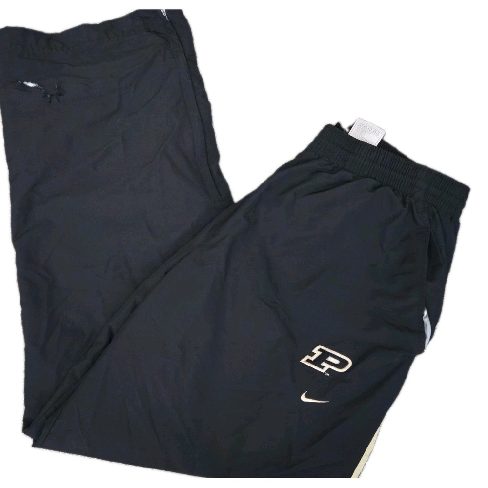 Vintage Y2K Nike Purdue Boilermakers Track Pants Windbreaker Mens XXL Black